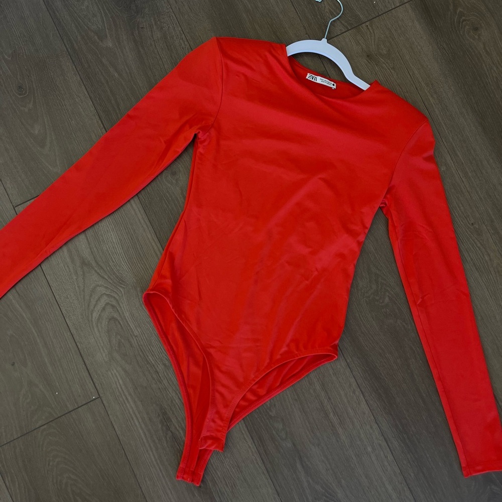 Vibrant Orange Long Sleeve Bodysuit